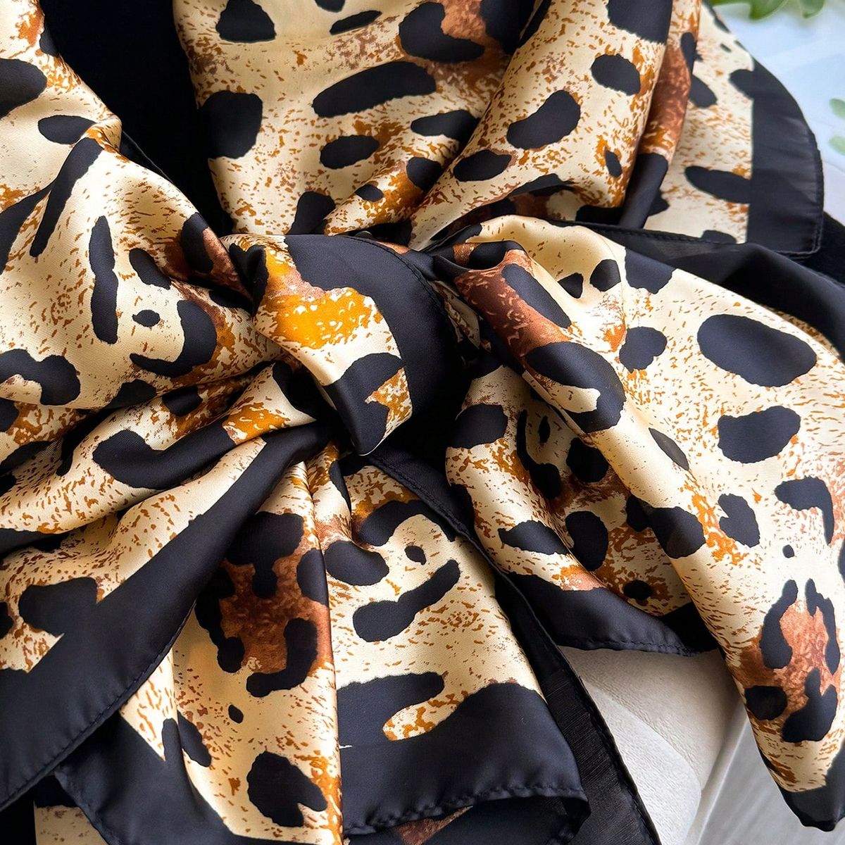KAST PE - Bufanda Pashmina Blissia Camell pañuelo Leopard Print