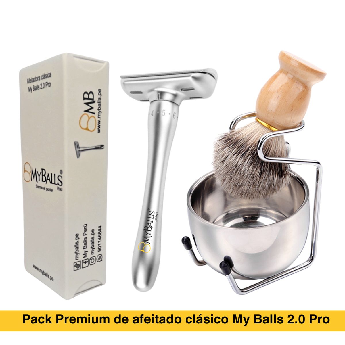 MY BALLS PERÚ - Pack Premium de Afeitado clásico My Balls 2.0 Pro®