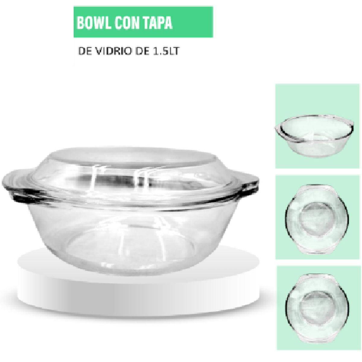 GENERICO - Cacerola Recipiente De Vidrio