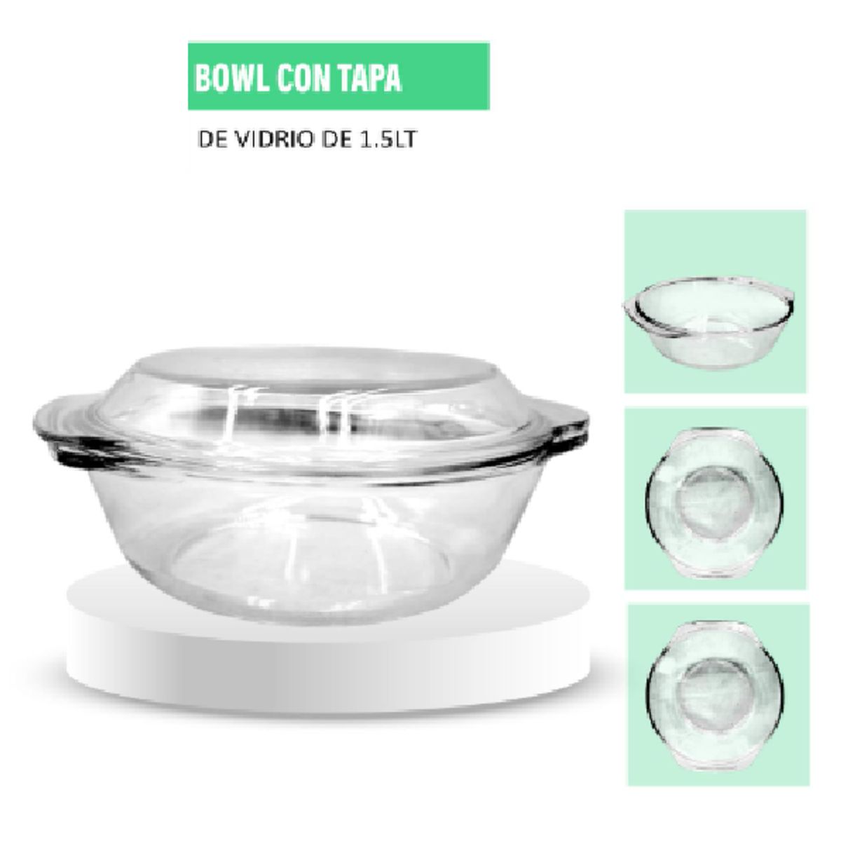 GENERICO - Cacerola Recipiente De Vidrio