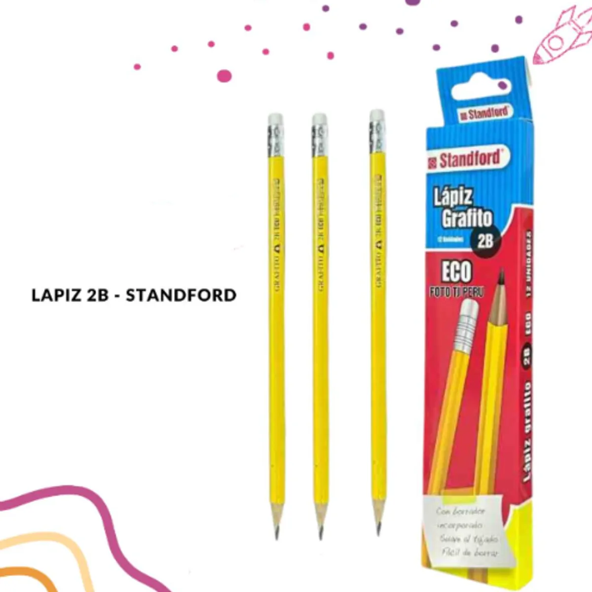 GENERICO - Lápiz grafito 2B caja X12 UND