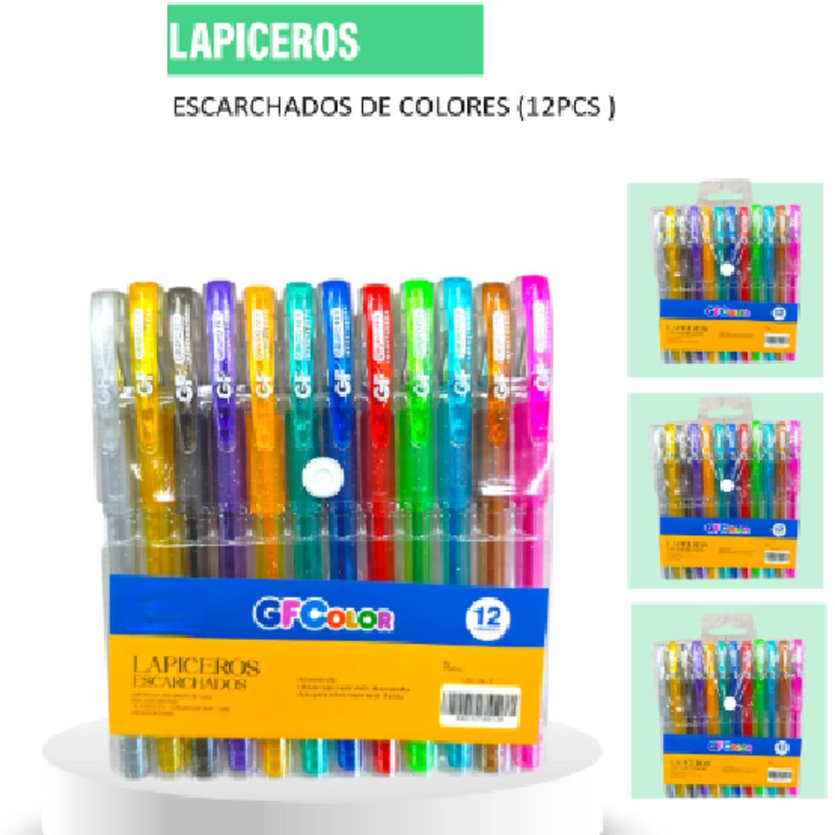 GENERICO - Bolígrafos Escarchados X 12 Colores