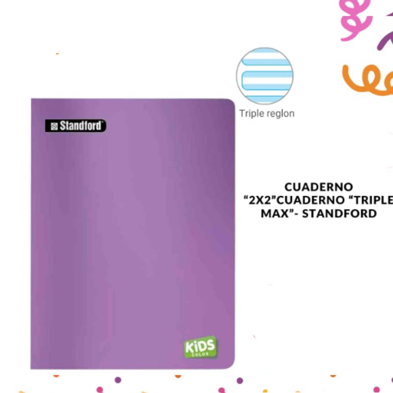 GENERICO - CUADERNO TRIPLE RAYA MAX