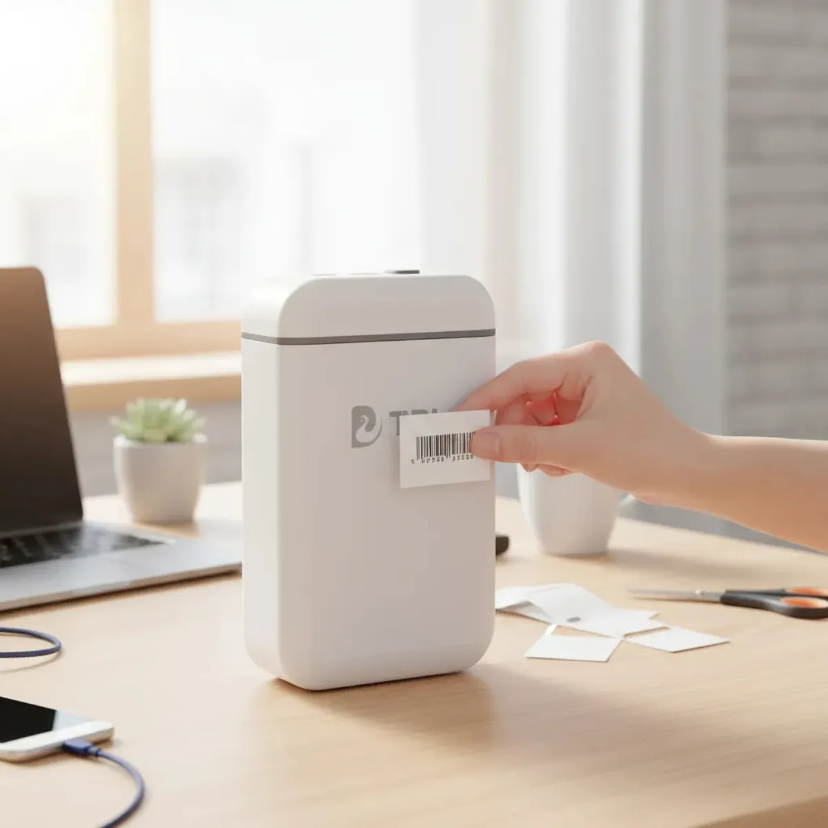 JPSYSTEMS - Impresora Térmica Portátil TPL Etiqueta Adhesiva 15mm Bluetooth Android IOS TP110