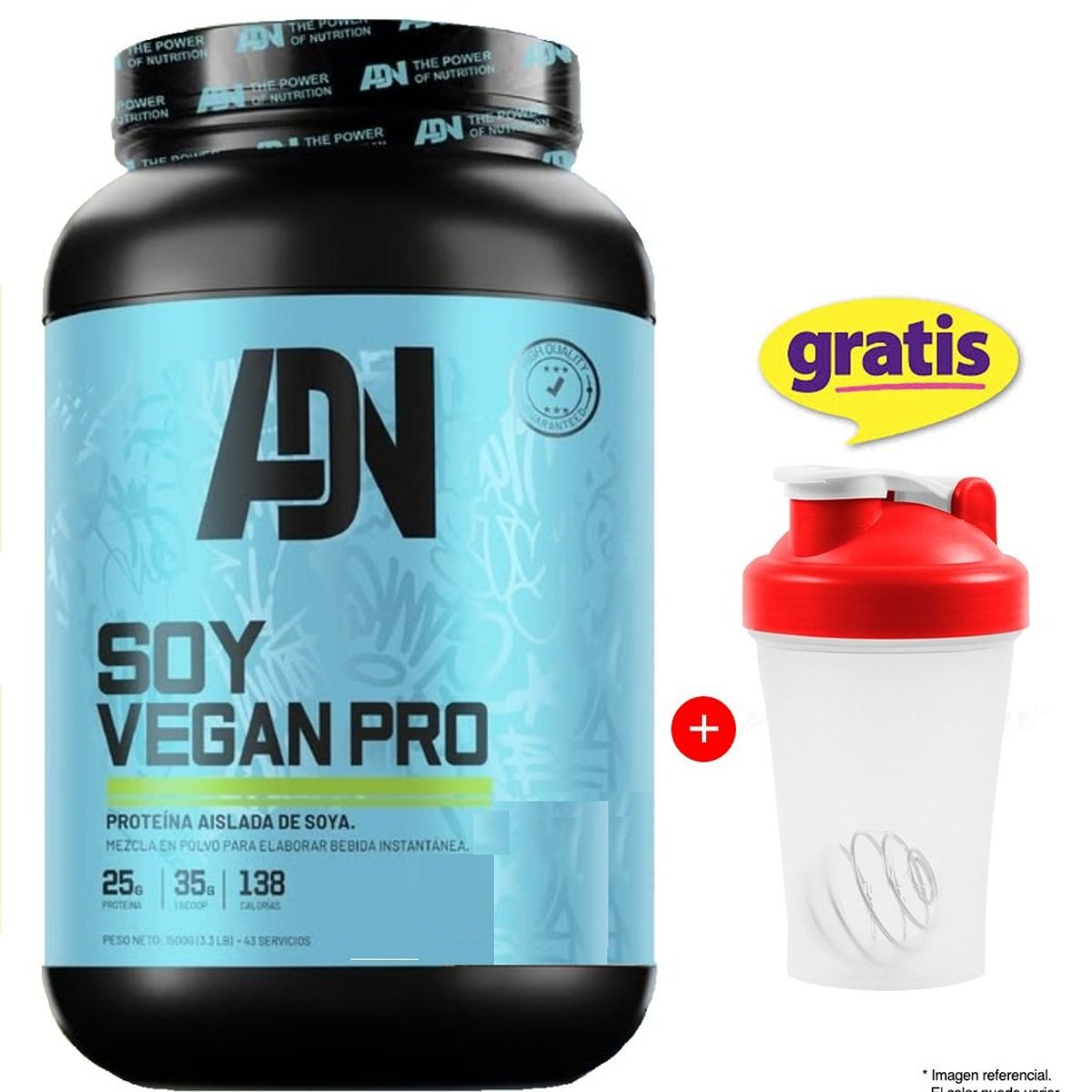 ADN - Proteína ADN Nutrition Soy Vegan 1.5 kg Chocolate + Shaker