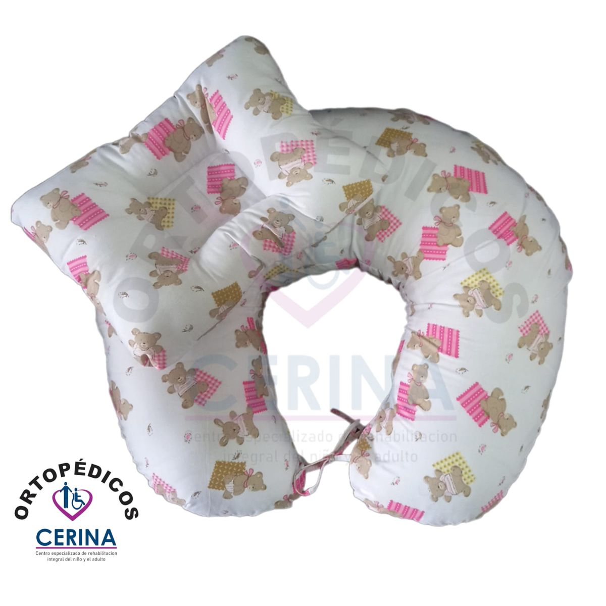 GENERICO - Almohada de Lactancia Materna y Pediátrica Osito Rosado