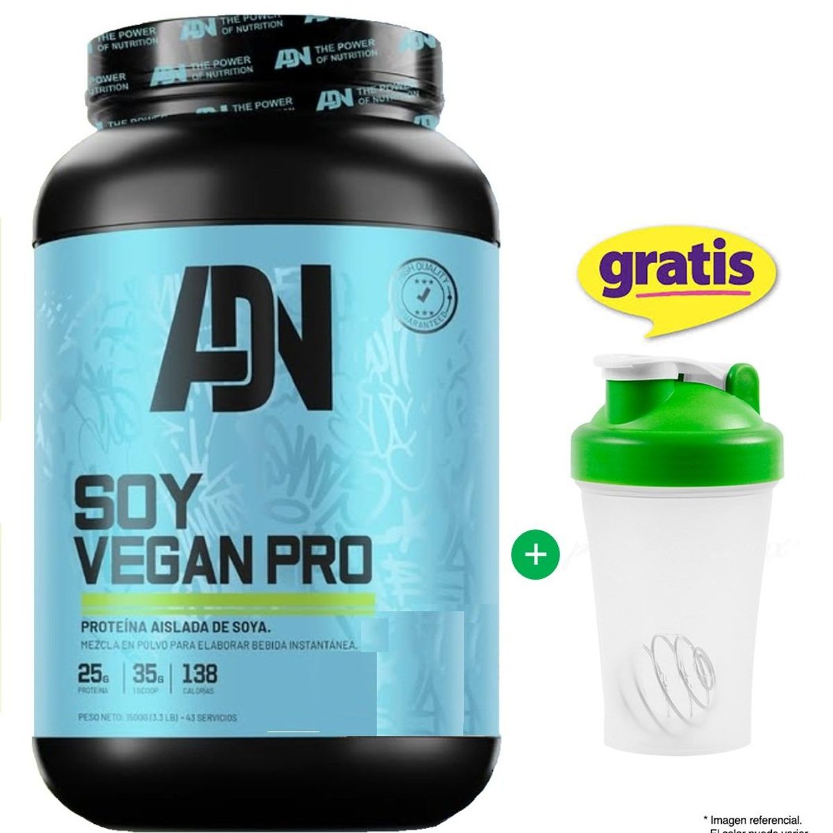 ADN - Proteína ADN Nutrition Soy Vegan 1.5 kg Chocolate + Shaker