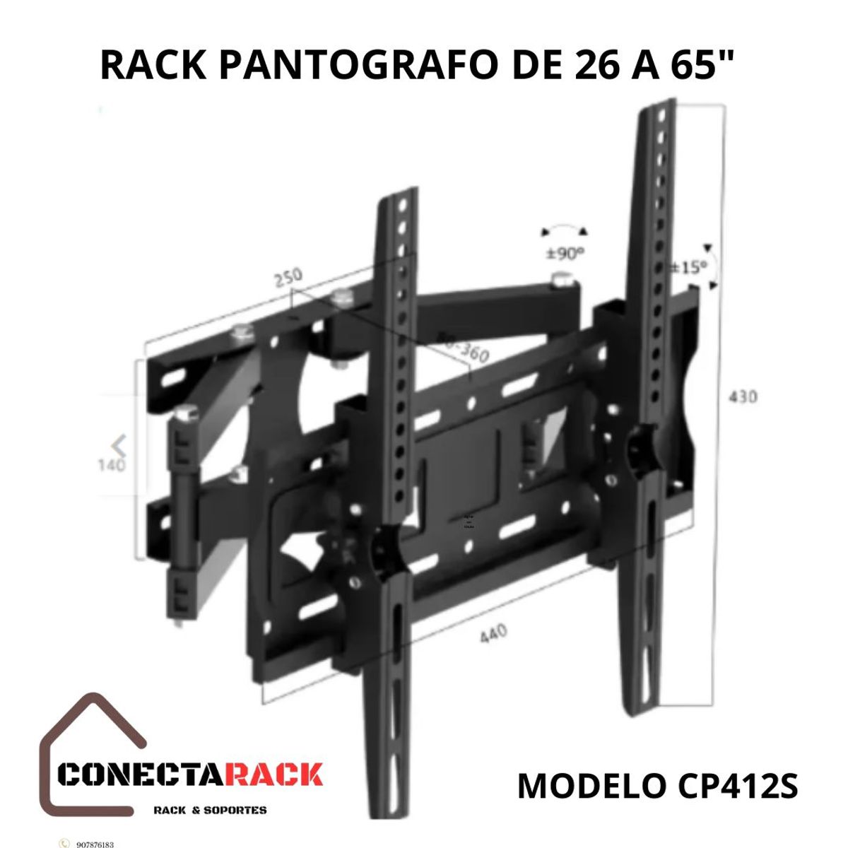 GENERICO - Rack para TV  Led 26-65″ Doble Brazo CP412.