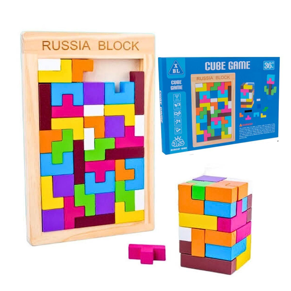 GENERICO - Juego Didactico De Madera 2 En 1 Tetris Con Jenga Bloques