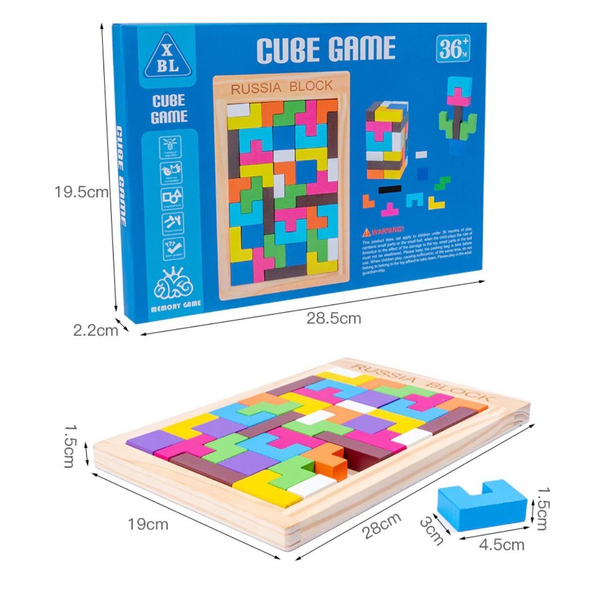 GENERICO - Juego Didactico De Madera 2 En 1 Tetris Con Jenga Bloques