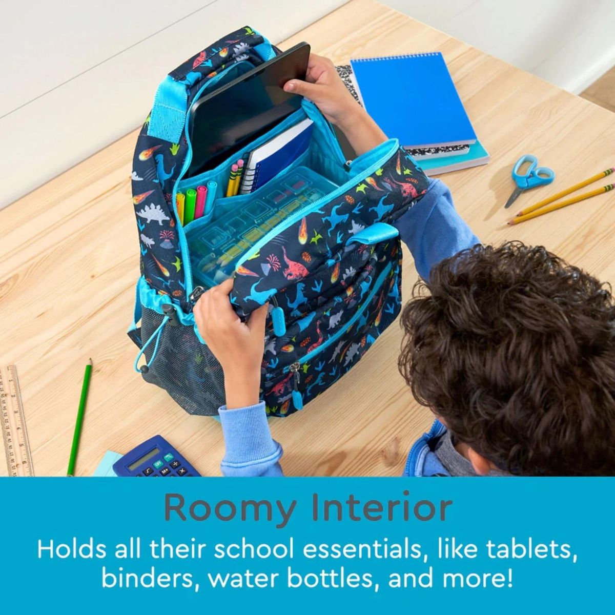 BENTGO - Set Bentgo Mochila Escolar, Lonchera y Cubiertos - Dinosaurios