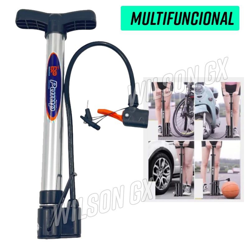 GENERICO - Inflador Multifuncional de Aluminio Bicicleta Pelota Puff