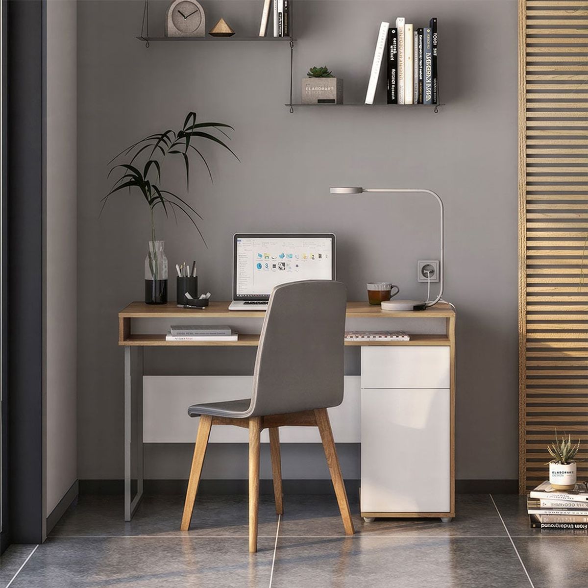 GENERICO - Escritorio Moderno Lobaton Blanco R&R MUEBLES