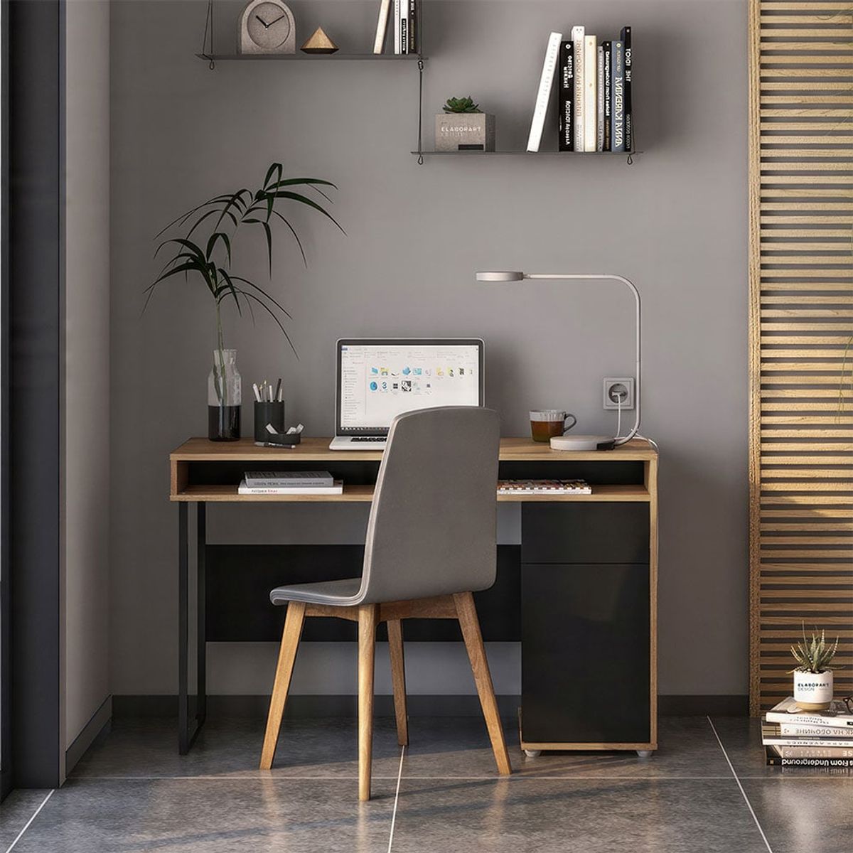 GENERICO - Escritorio Moderno Lobaton Negro R&R MUEBLES