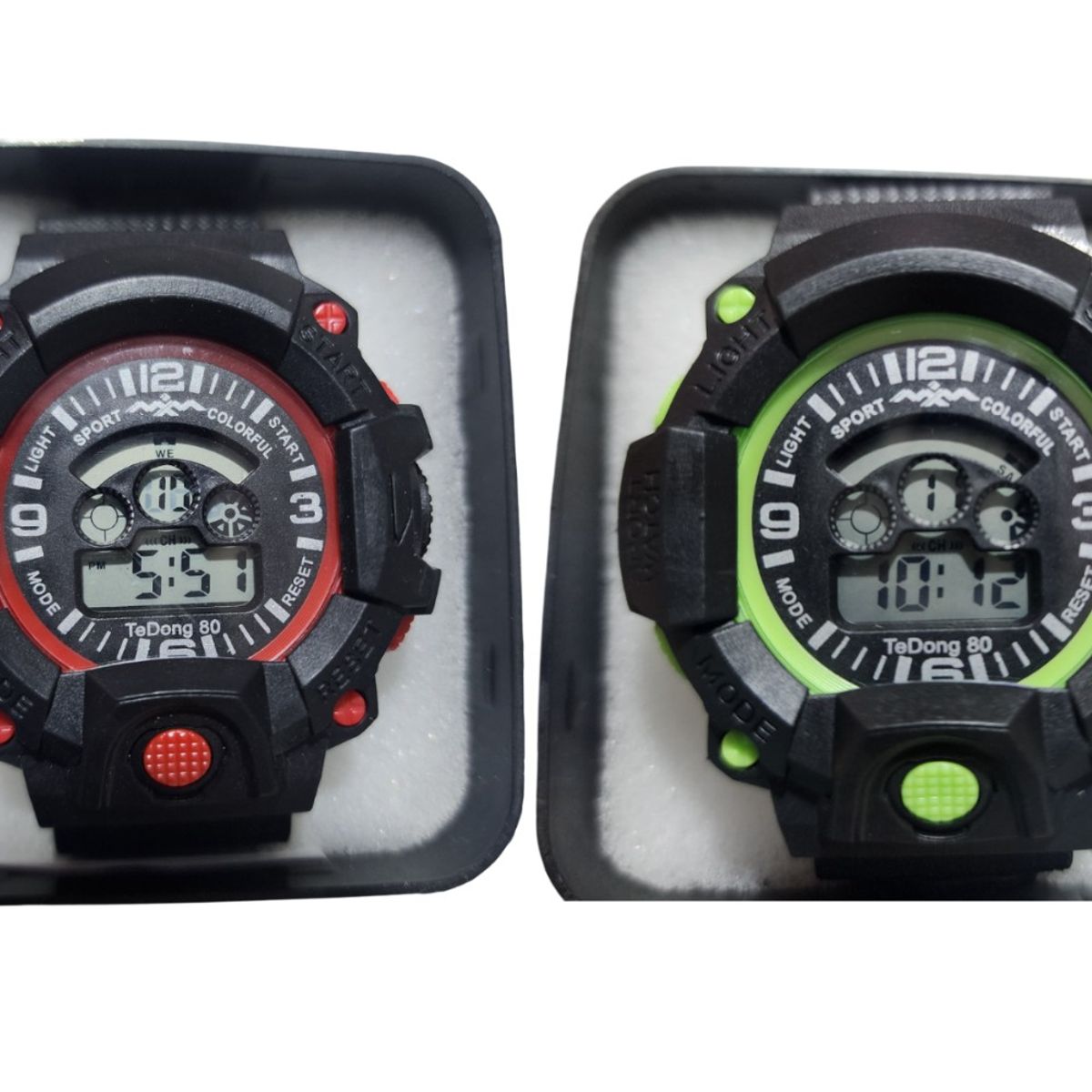 GENERICO - kit 2 reloj pulsera con luz cronometro fecha