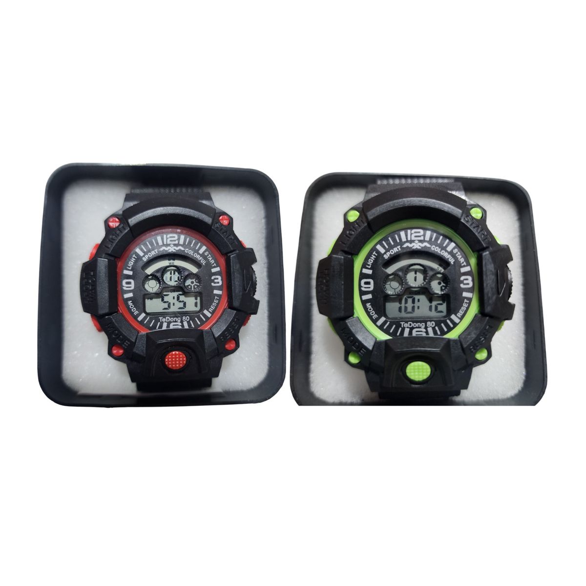 GENERICO - kit 2 reloj pulsera con luz cronometro fecha