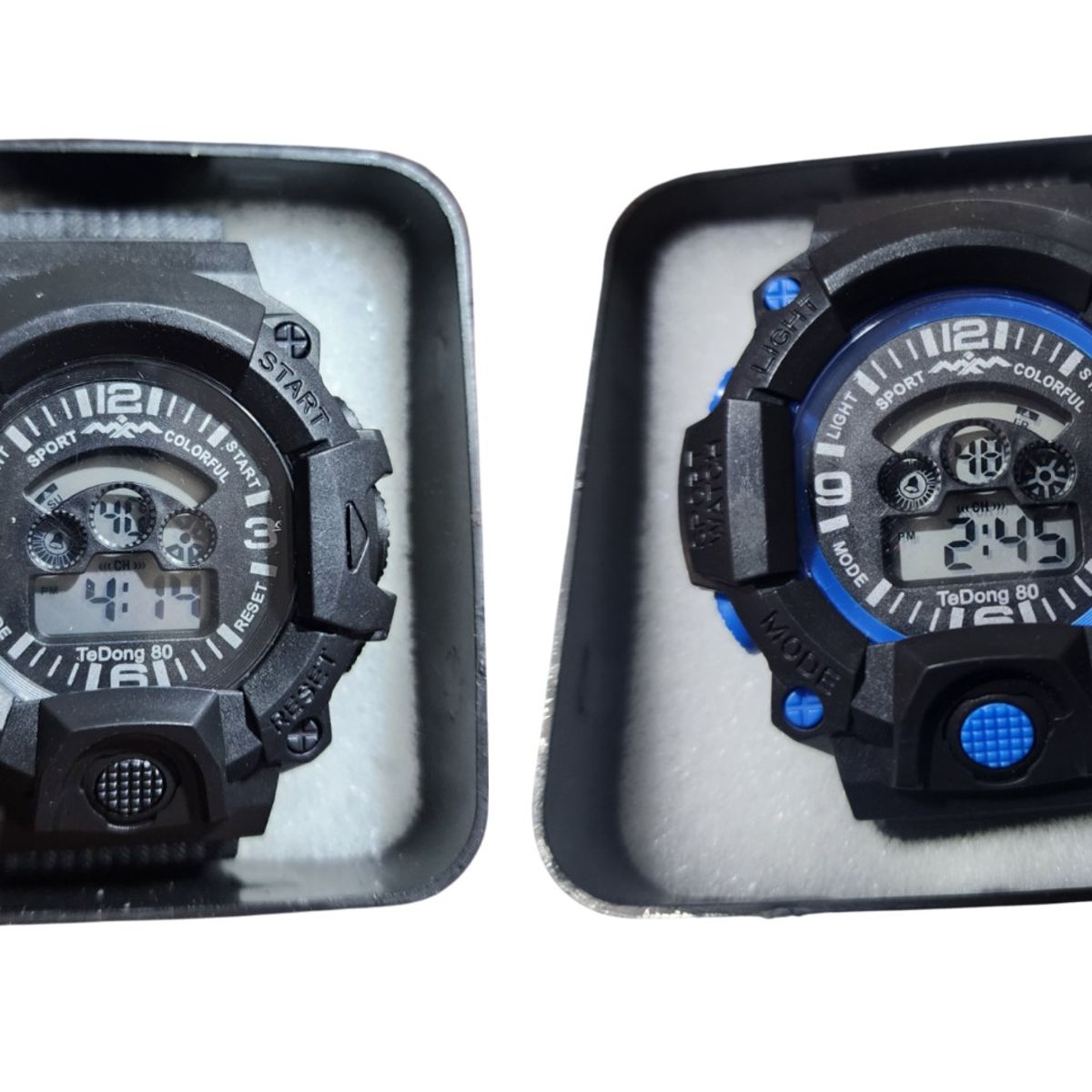 GENERICO - kit 2 reloj pulsera con luz cronometro fecha