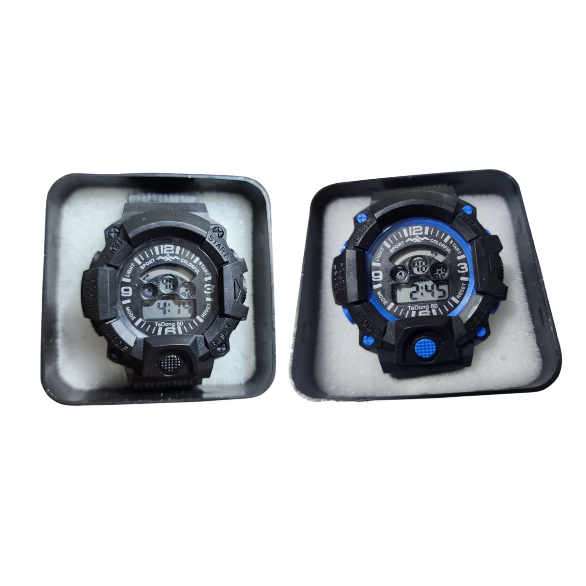 GENERICO - kit 2 reloj pulsera con luz cronometro fecha