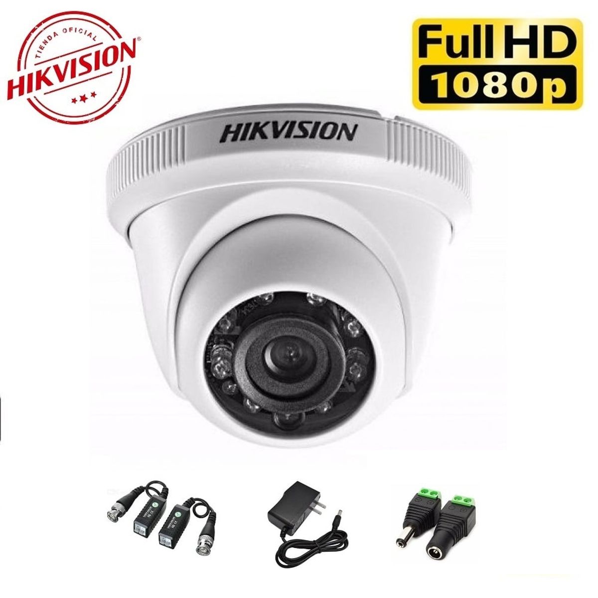 HIKVISION - Cámara Domo Interior FullHD IR 20m Hikvision + Accesorios