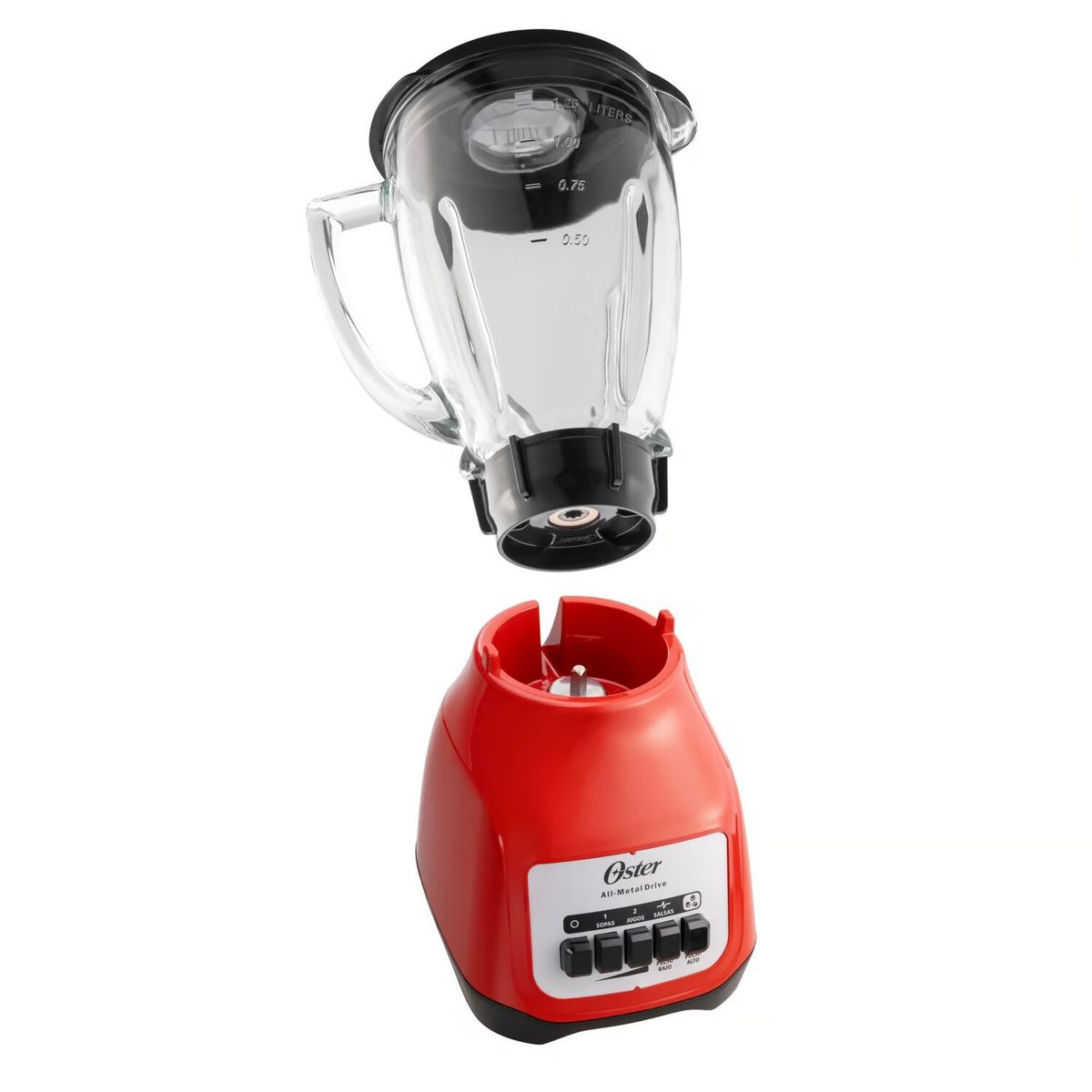 OSTER - Licuadora Oster® Kaliman con vaso de vidrio 2 Velocidades mas Pulso BLSTKAG Rojo
