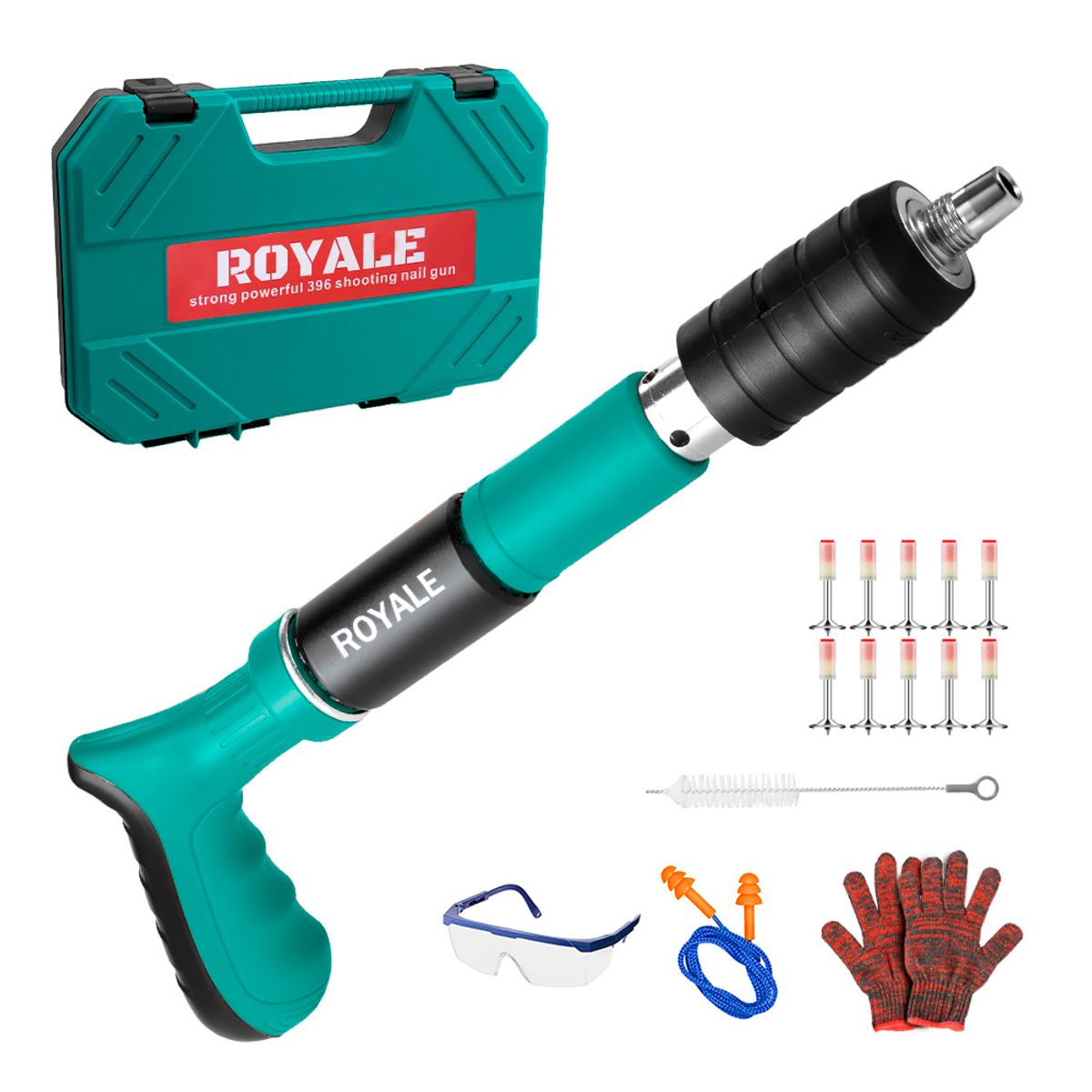 KELLER - Pistola de Clavos Remachadora Ajustable Royale + 10 Clavos PF5