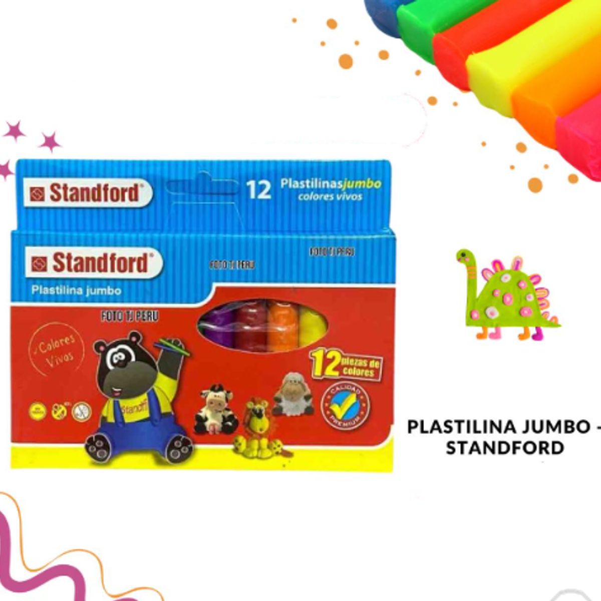 GENERICO - Plastilina Jumbo X12 UND