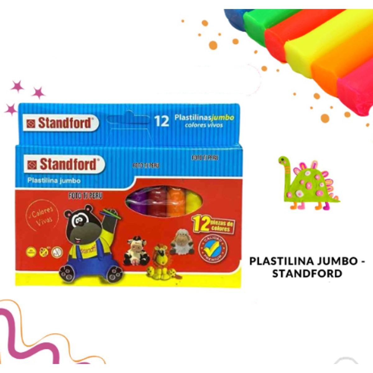 GENERICO - Plastilina Jumbo X12 UND