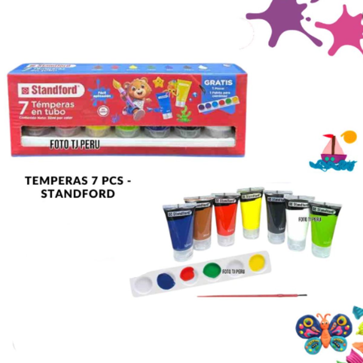 GENERICO - SET DE TEMPERAS X 7UND