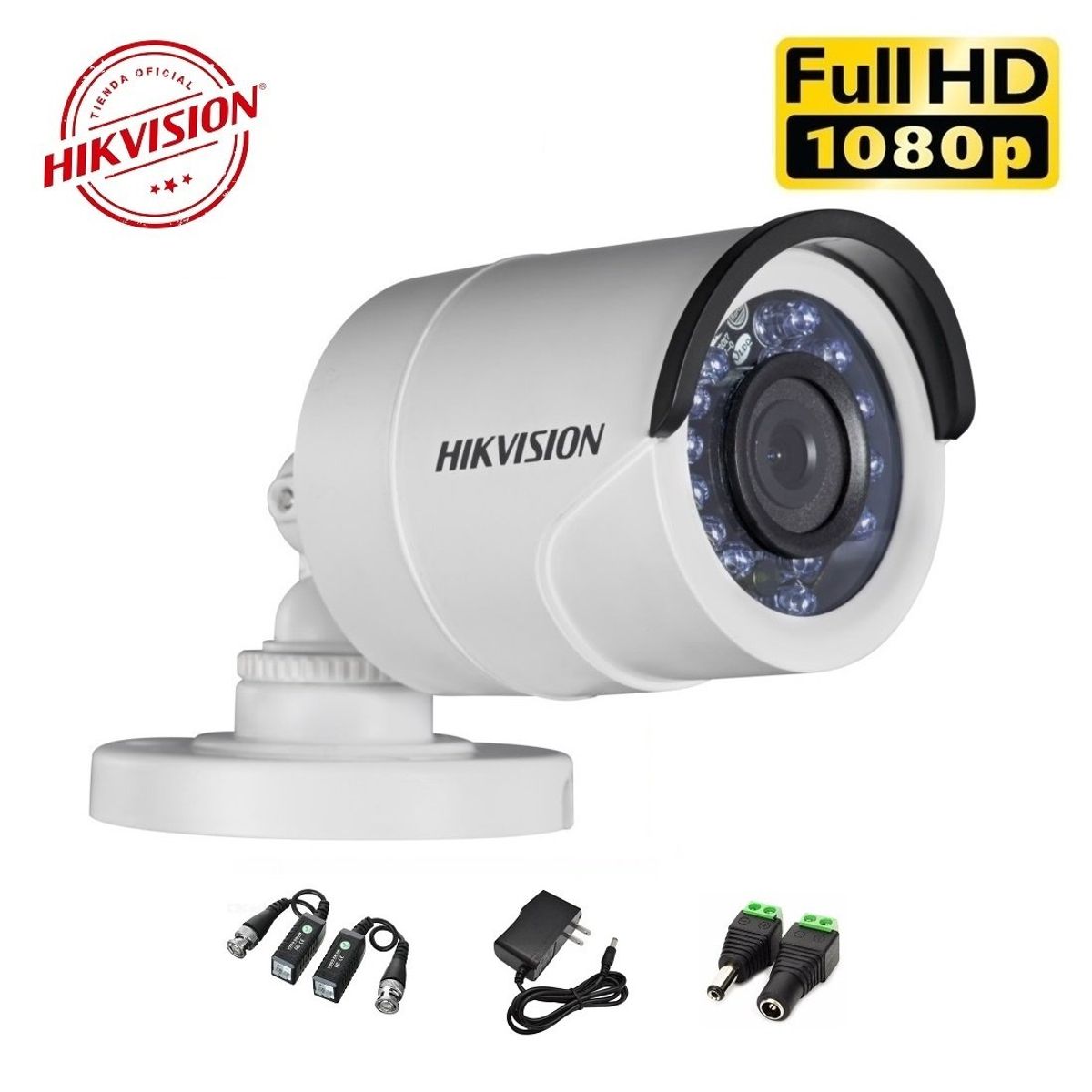 HIKVISION - Cámara Tubo FullHD IR 20m Hikvision + Accesorios