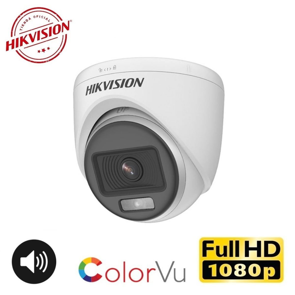 HIKVISION - Cámara Domo FullHD Color VU con AUDIO Hikvision