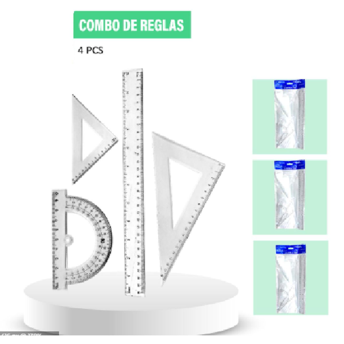 GENERICO - Juego De Escuadras 30CM