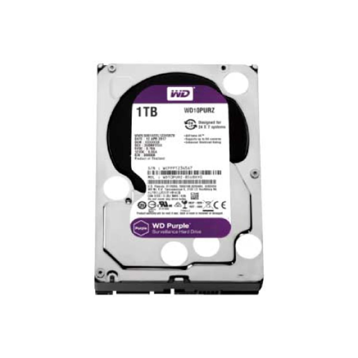 WESTERN DIGITAL - DISCO DURO PURPLE WD 1 TB SATA VIDEO VIGILANCIA