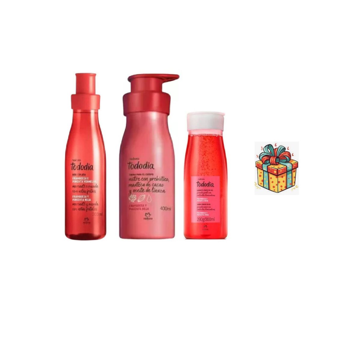 NATURA - Colonia 200ml + crema + jabon liquido y regalo kit Tododia