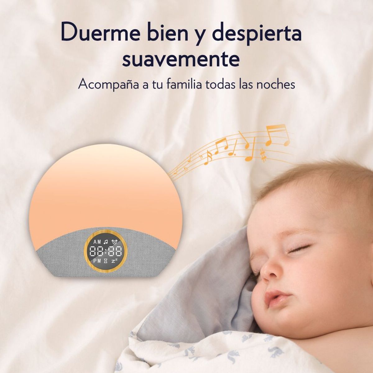 CUENTA OVEJAS - Despertador para Bebés con Luz de Amanecer y Ruido Blanco