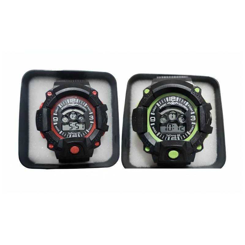 GENERICO - Pack x2 relojes pulsera con luz cronómetro y fecha