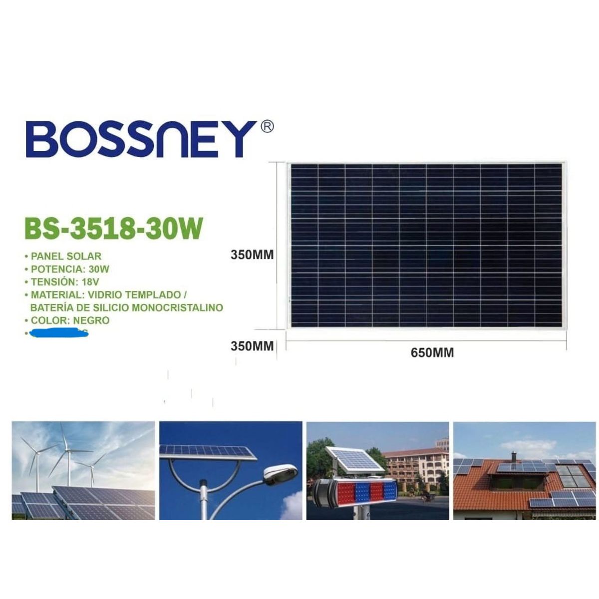 Panel Solar 20w 18v Monocristalino, marca GENERICO - Foto Principal