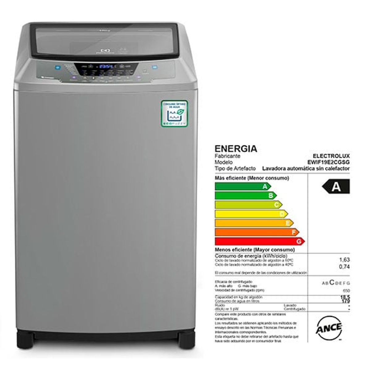 ELECTROLUX - Lavadora de 185Kg Electrolux EWIF19E2CGSG SILVER