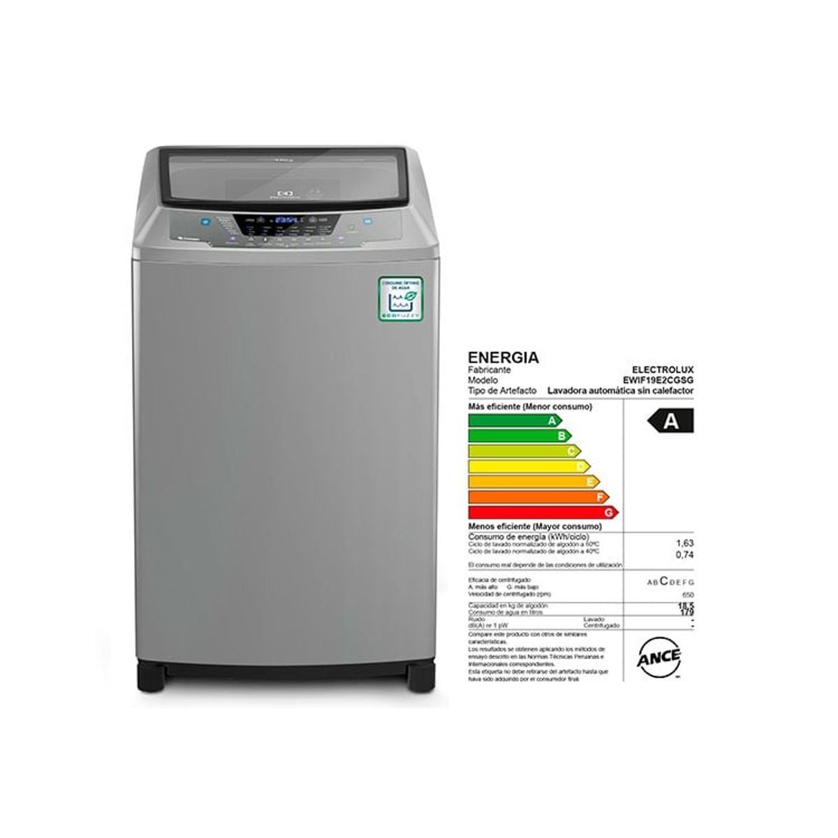 ELECTROLUX - Lavadora de 185Kg Electrolux EWIF19E2CGSG SILVER