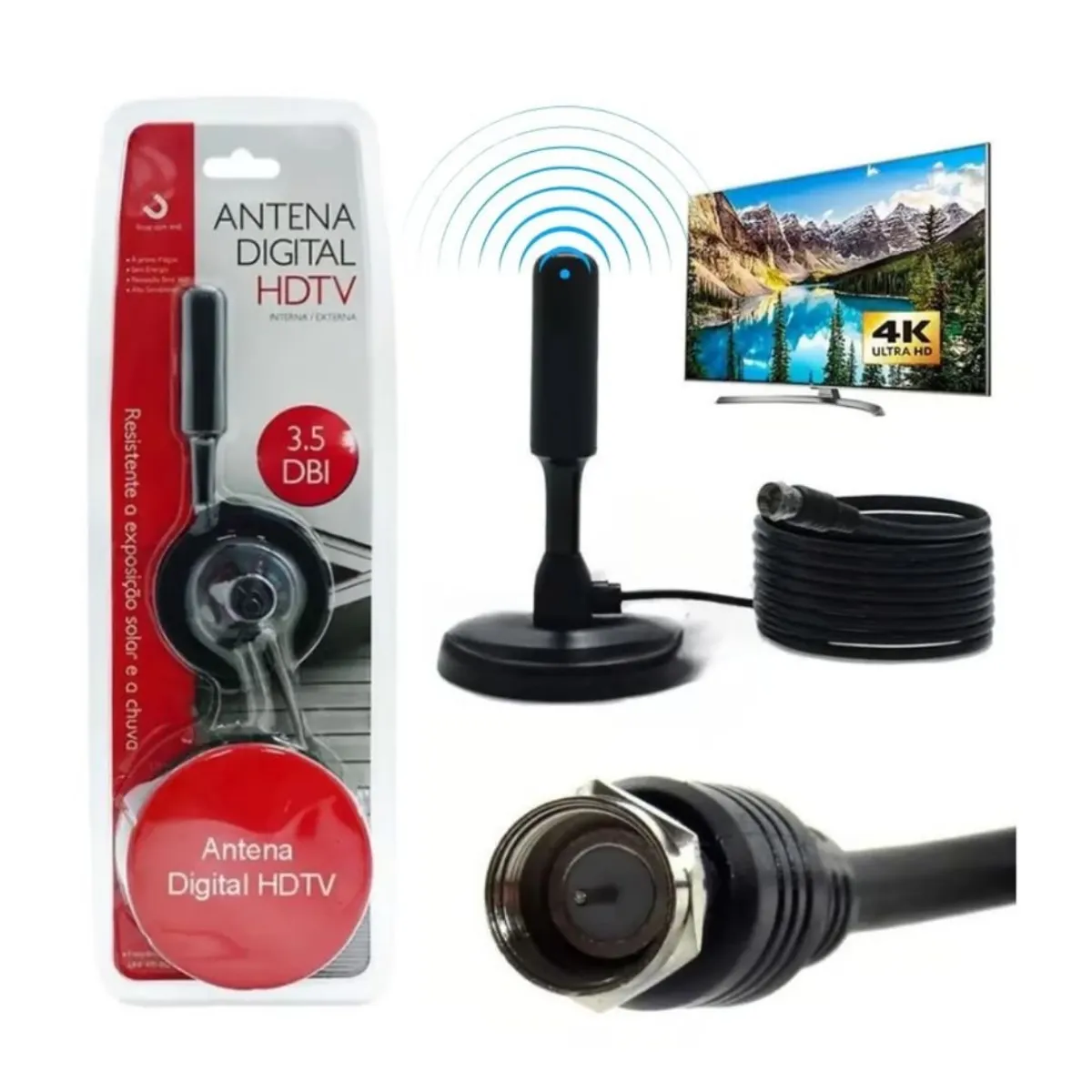 GENERICO - Antena Digital Para Tv - Hdtv Interna Externa