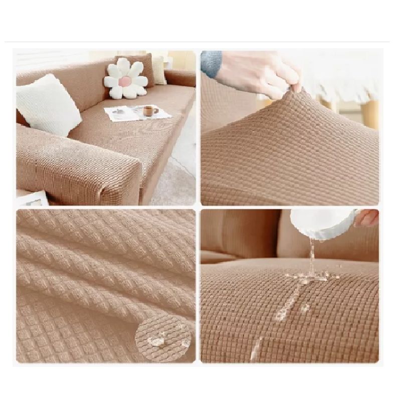 GENERICO - Set Fundas para muebles 3, 2, 1 - MARRON CLARO / MODELLO GALLETA