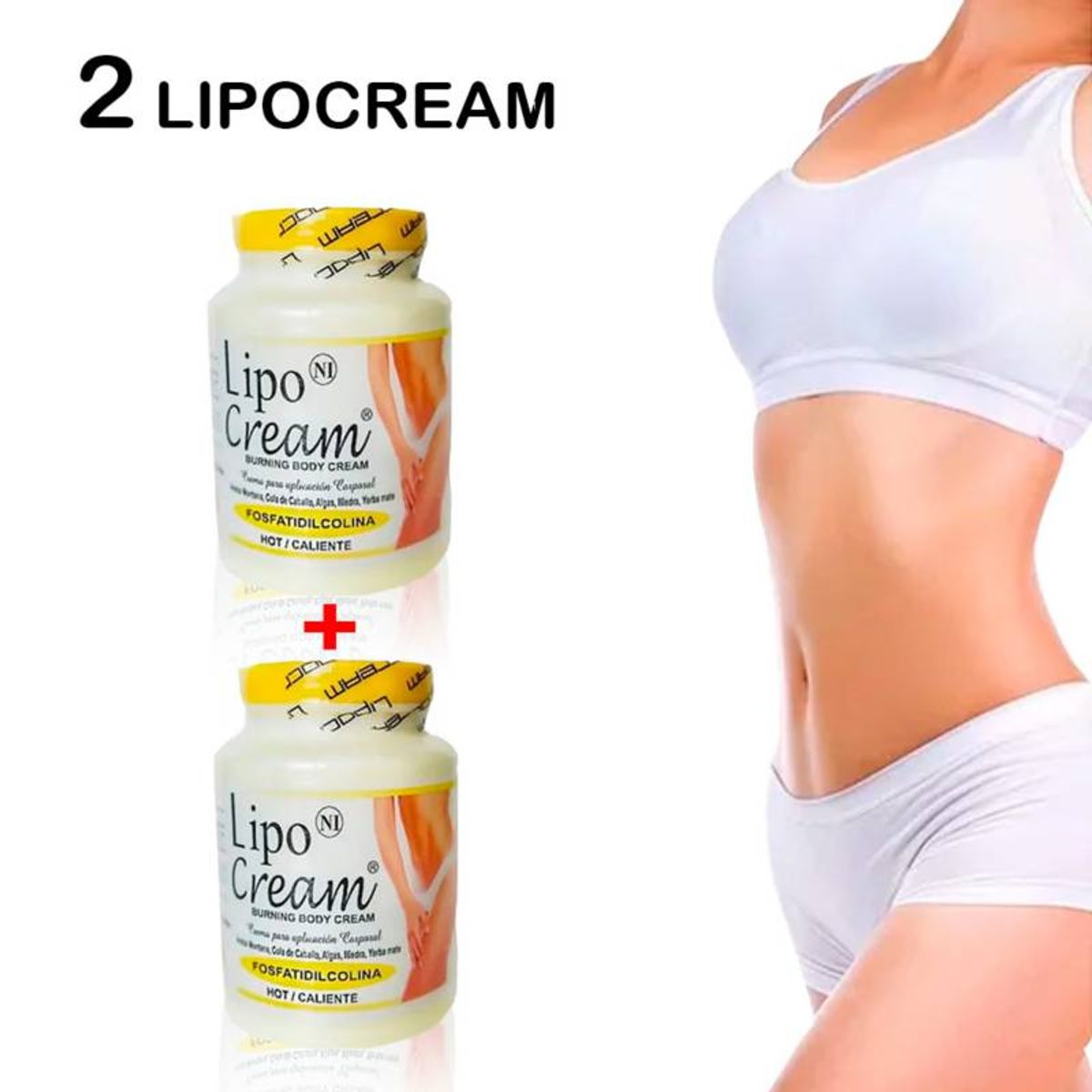 GENERICO - 2 Crema reductora Lipo Cream - Tapa Amarilla