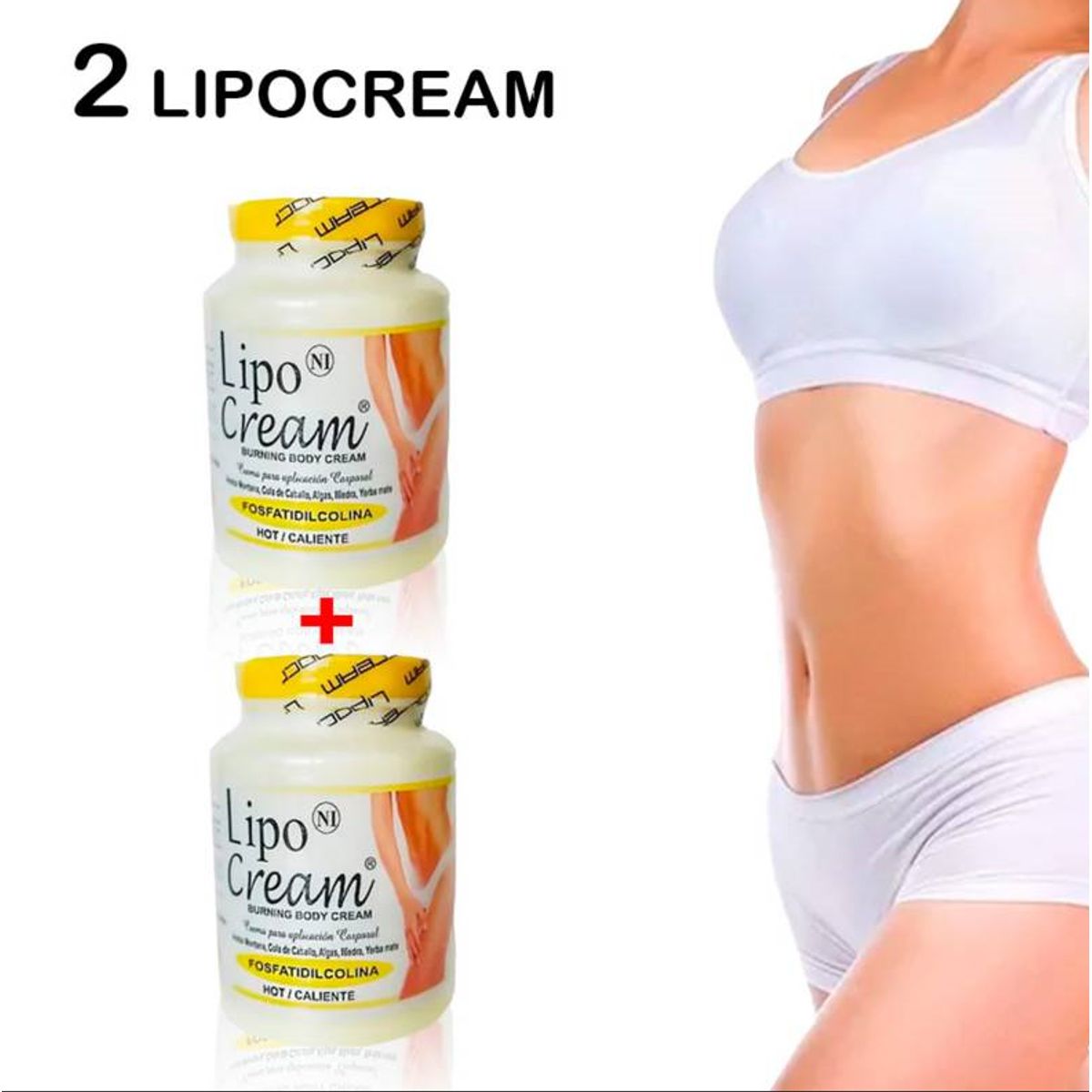 GENERICO - 2 Crema reductora Lipo Cream - Tapa Amarilla