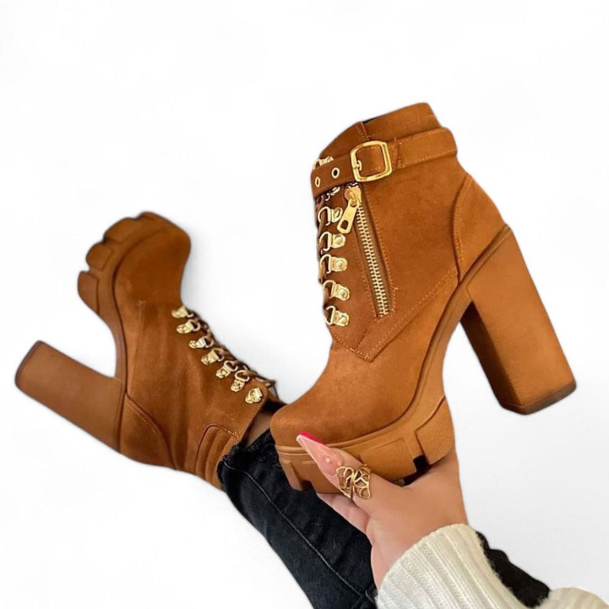 GENERICO - Taco mujer elevate chic 2086L-70 color camel