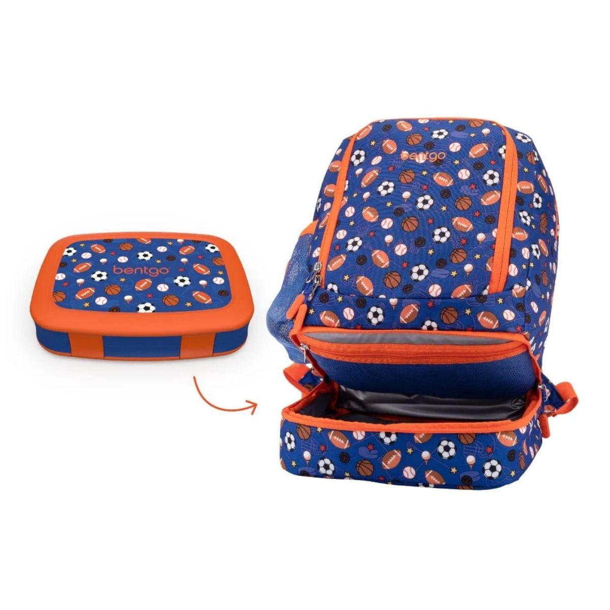BENTGO - Set Mochila 2 en 1 y Lonchera Bentgo Kids - Balones
