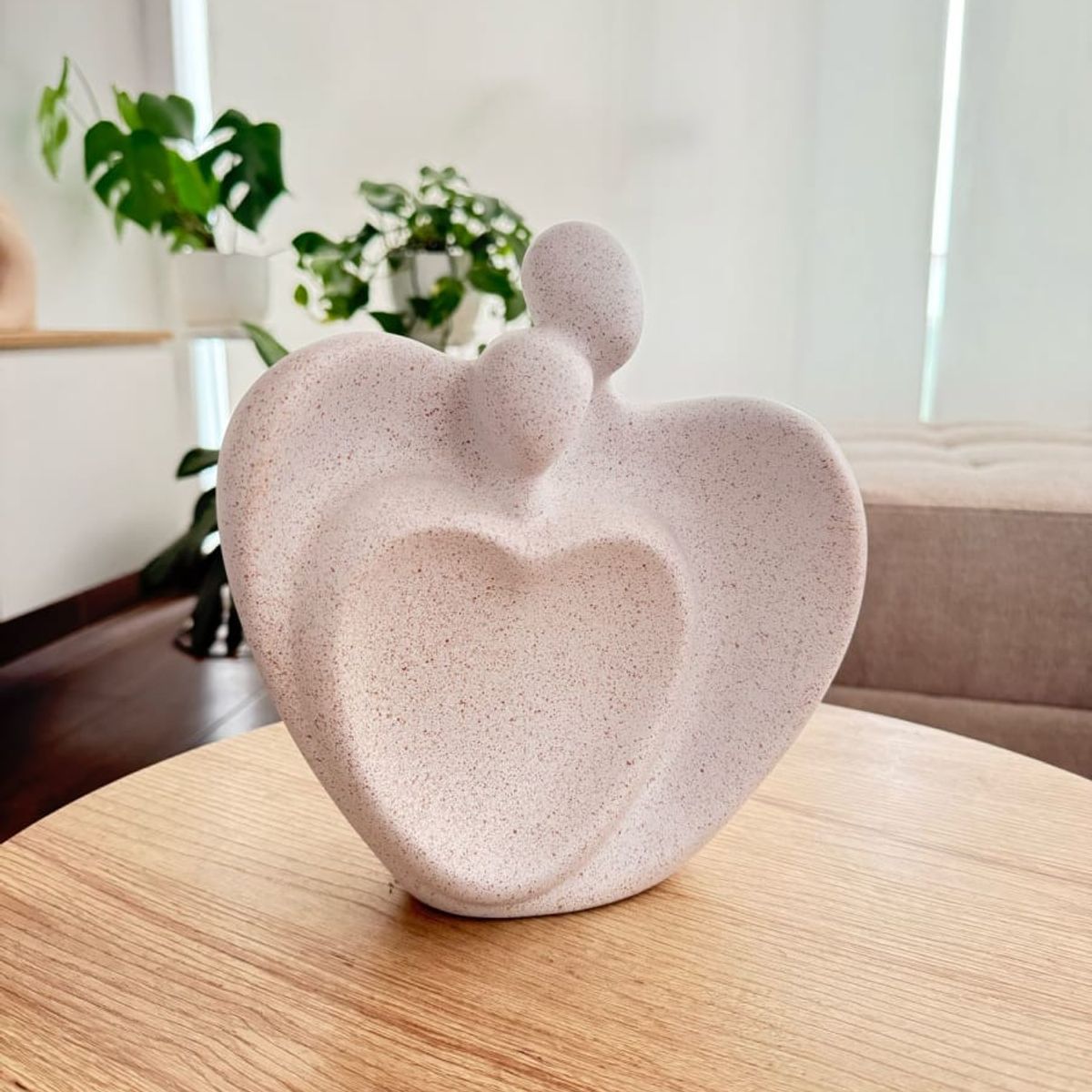 MAP DESIGN HOME - Adorno Pareja Un Solo Corazon Terrazo 23x08x24 cm