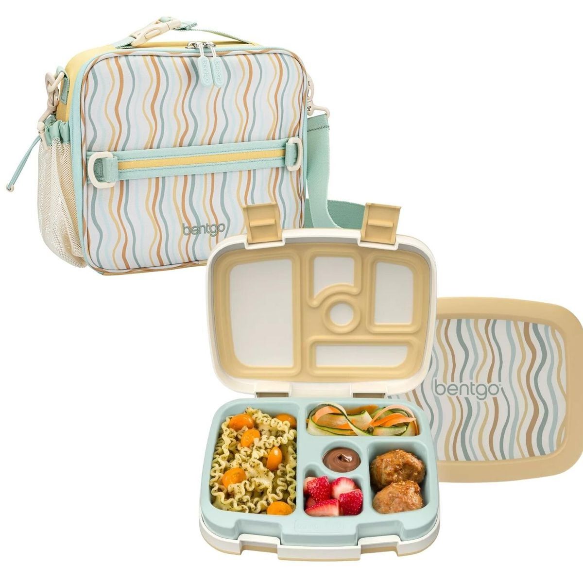 BENTGO - Set Lonchera y Porta Lonchera Bentgo Kids Whimsy & Wonder - Wavy