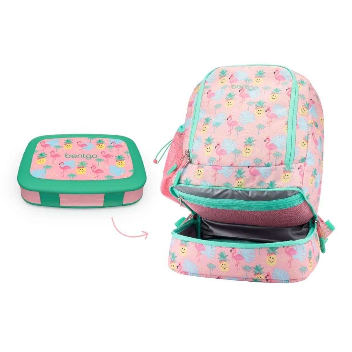 BENTGO - Set Mochila 2 en 1 y Lonchera Bentgo Kids - Tropical