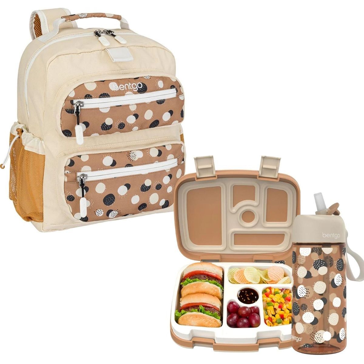 BENTGO - Set Bentgo Mochila Escolar, Lonchera y Tomatodo Whimsy & Wonder - Dots