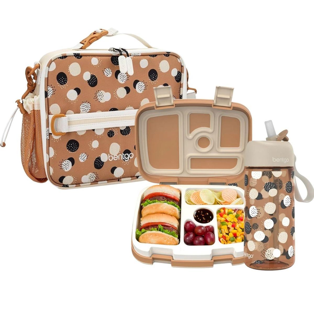 BENTGO - Set Bentgo Lonchera, Porta Lonchera y Tomatodo Whimsy & Wonder - Dots