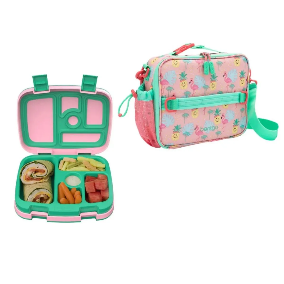 BENTGO - Set Lonchera y Porta Lonchera Bentgo Kids -Tropical